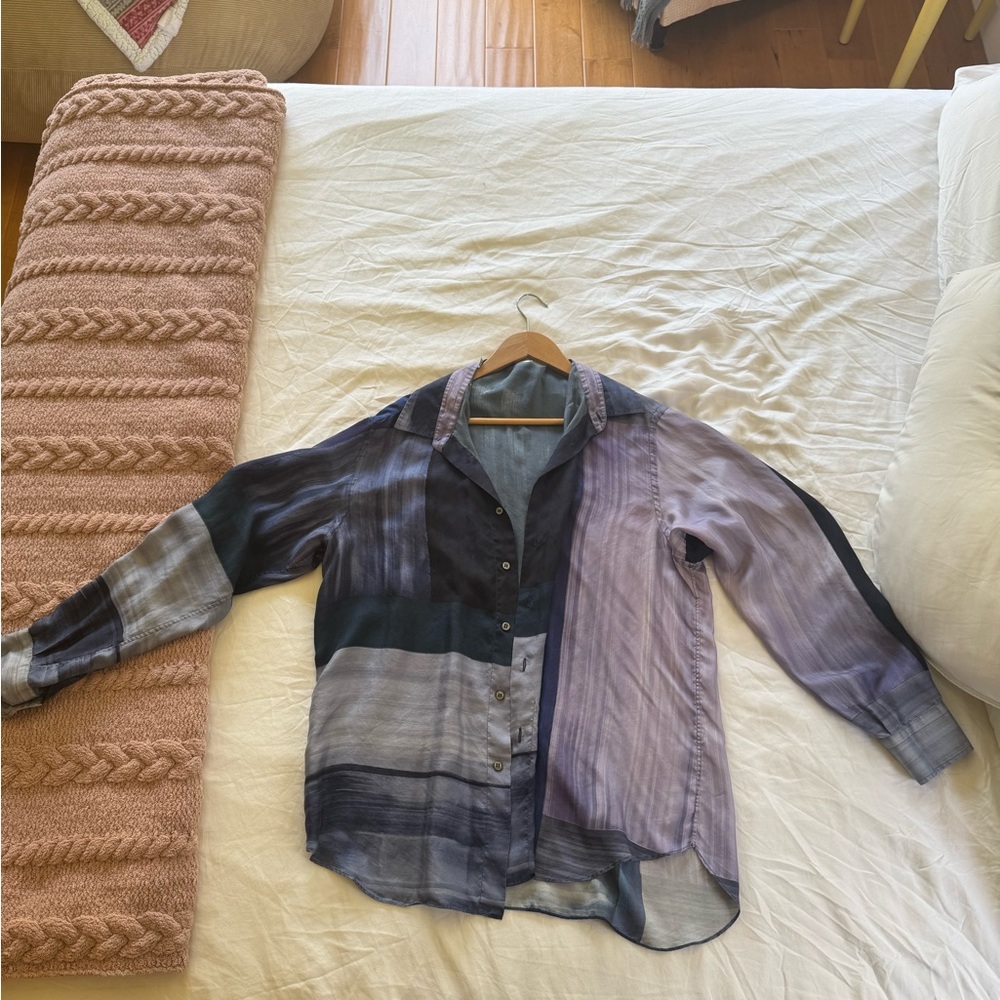 Brioni 100% Silk Gradient Print Shirt (XXL) – Made in Italy – Rare Colorway